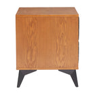 Zuo Zarif Nightstand - Black/Walnut-3 year limited warranty