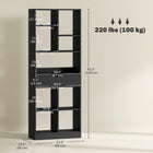 HOMCOM Tall Bookshelf with Drawer - Black-Assembly required