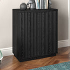 Hudson&Canal Mansfield 28"W Accent Cabinet - Black Grain-Features easy assembly