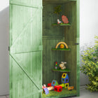 Outsunny Garden Storage Shed - 30" x 21" x 71" - Green-The roof is covered with asphalt for added outdoor protection
