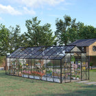 Outsunny 20' x 8' Aluminium Polycarbonate Greenhouse with Adjustable Roof Vent- Aluminium frame built for long-term use
 
