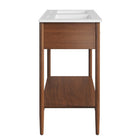 Modway Zaire 48" Double Sink Bathroom Vanity - Walnut/White-Double Sink Ceramic Basin