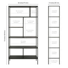 Hudson&Canal Winthrop 72"H Bookcase - Blackened Bronze-Product Dimensions: 15" L x 36" W x 72" H
