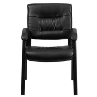 Flash Furniture Leather Executive Side Reception Chair with Metal Frame - Black-Guest Chair