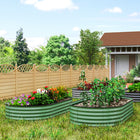 Outsunny Galvanized Steel Frame Raised Garden Bed - 71" L x 37" W x 12" H - Light Green-Metal plant stake supports plant growth, stabilizing taller species 