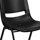 Flash Furniture HERCULES Series Black Ergonomic Shell Stack Chair with Black Frame-Ergonomically Contoured Design with Black Plastic Back and Seat