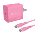 Helix USB-C + USB-A Wall Charger with Cable - 40W - Pink-40 Watt