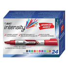 BIC Intensity Advanced Dry Erase Marker - Tank Style - Chisel Tip - Assorted Colours - 24 Pack-Delivers both low odour and bold writing