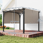 Outsunny 10 ft W x 10 ft L Outdoor Pergola Patio Gazebo Canopy - Beige-Top canopy can be sliding in sides to keep the shading area