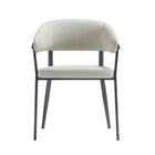 Manhattan Comfort Belle 22.4" Modern Textured Leatherette Upholstered Dining Chair - Oatmeal -Modern Dining Chair for Dining Room and Task Use