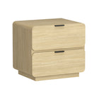 Manhattan Comfort Chrystie 26" Contemporary Modern 2-Drawer Nightstand Set - Natural-Perfect for Bedside Storage, Lamps or Display Items