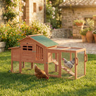 PawHut Chicken Coop with Run, Mobile Wooden Chicken House with Nesting Box-This chicken coop offers a roomy living space for up to two chickens