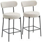 HOMCOM 27" Counter Height Bar Stools - Cream White - 2 Pack-Comes as a set of two for creating a clean, coordinated look
