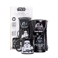 Uncanny Brands Darth Vader and Storm Trooper Single Cup Coffee Maker with 2 Mugs-Drip Coffee Machine

