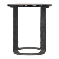Zuo Divin Side Table - Black-Recycled Sand Cast Glass round shape tabletop