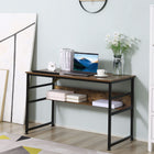 HOMCOM Adjustable Drafting Table with Storage Shelf - 47.25" L x 23.5" W x 29.5" H - Rustic Brown-The sheet stopper on the drawing table can prevent paper or books from slipping off 