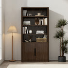 Manhattan Comfort Rivington 40" Modern 4-Shelf Bookcase Cabinet - Walnut-4 spacious open shelves provide generous storage for books, decor, or baskets