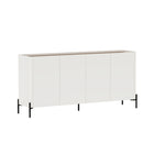Manhattan Comfort Abbey 66.9" Modern Sideboard - Maple and Off White-Elevated Frame with Slim Legs For Easy Cleaning Underneath and an Airy, Modern Touch