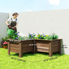 Outsunny Wood Raised Planter Box - 47" L x 47" W x 20" H - Carbonized-Non-fabric liner prevent plants from waterlogging 