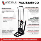 Voltstair GO Electric Stair Climbing Hand Truck - 150 Lb Capacity-Weighs only 34 lb making it lightweight and easy to transport