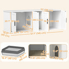 PawHut Cat Litter Box Enclosure Furniture with Scratching Mat-Side entries allow easy cat access 