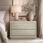 Manhattan Comfort Navis 32" Contemporary 2-Drawer Nightstand - Whitewashed Oak-Two spacious drawers provide convenient storage for bedside essentials