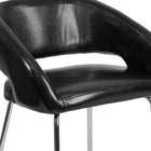 Flash Furniture Fusion Series Contemporary Leather Side Reception Chair - Black-Chrome Legs