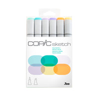 Copic Sketch Dual Tipped Ink Markers - Pale Pastels - Set of 6-Color Consistency and Quality