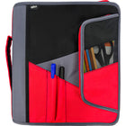 Hilroy 2" 3 Ring Pandora Zipper Binder - Red/Black-Dual Penoops - Conveniently located on the exterior for easy reach and quick access