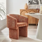 Modway Verity Barrel Back Chenille Dining Armchair - Rust-Non-Marking Floor Glides