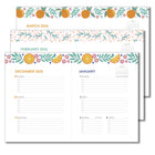 Sellers Publishing 2026 High Note 17-Month Softcover Planner - Fruits-Colour-coordinated head & tail band, endpapers and ribbon placeholder 