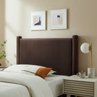 Modway Rael Performance Velvet Twin Headboard - Chocolate Brown-Upholstered Posts
