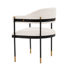 Manhattan Comfort Lia 24.8" Modern Chenille Upholstered Dining Armchair - Cream - Set of 2-Commercial Grade Tested with Weight Capacity of 330 lb