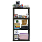 Oskar 4-Tier Heavy Duty Shelving Unit - 14" x 30" x 57" - Black-Includes four fixed-height 16-in tall shelves