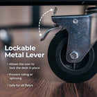 MotionGrey Heavy Duty Caster Wheels - 3" Swivel Casters with Locks - Silver-Smooth Rolling on All Surfaces: Rubberized wheels glide effortlessly across hardwood, tile, and carpet without scratching or damaging floors
