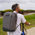 RovR TravelR 24 Can Soft Cooler Backpack - Charcoal-Padded adjustable shoulder straps ready for the trail 