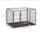 PawHut Heavy Duty 4 Panel Dog Playpen - Black-2 Locking latch keeps the door securely closed 