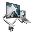 ShoppingAll 2-in-1 Adjustable Dual Gas Spring Arm Laptop & Monitor Desk Mount Stand - White-7