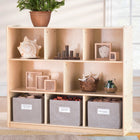 Guidecraft EdQ Essentials 36" 3-Shelf 8-Compartment Storage - Natural-Features rounded edges and an easy-to-clean finish