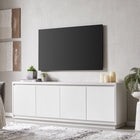 Hudson&Canal Presque TV Stand for TV's up to 75" - White-Features easy assembly