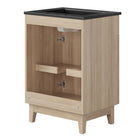 Modway Miles 24" Bathroom Vanity - Black/Oak-Tapered Rubberwood Legs
