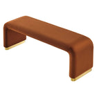Modway Koda Performance Velvet Waterfall Long Bench - Brass/Rust-Assembly Required