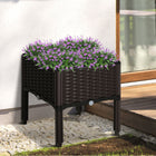 Outsunny Raised Garden Bed - Brown-Our durable and lightweight PP material withstands any weather conditions, ensuring longevity
