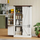 HOMCOM 53.5" H Pantry Cabinet with 6 Door Racks - White-Two adjustable shelves with three-level adjustment offer flexible storage 
