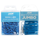 JAM Paper Combo Pack Colourful Paper Clips - Standard & Jumbo - Baby Blue - 100 Pack & 75 Pack -Colour: Baby Blue