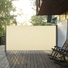 Outsunny Retractable Side Awning with Resistance to UV Rays & Wind - 118" x 63" - Cream White-High-quality steel frame make this side awning tough
