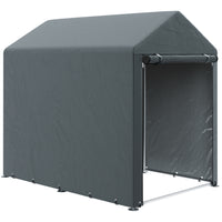 Outsunny Outdoor Bike and Garden Tool Storage Shed Tent - 4' x 6' - Dark Grey-Accommodates bikes, motorcycles, or garden tools spaciously 