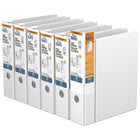 QuickFit Heavy Duty File Binder - Quickload D Ring - 3" - White - 6 Pack-3 Ring Binder