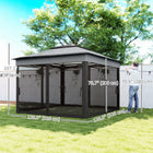 Outsunny 10.7 ft W x 10.7 ft L Pop Up Sun Shelter with UV30+ Roof Cover - Dark Grey-Adjustable in 3 height levels, each increasing by 3.9" (10 cm)