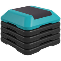 Soozier Aerobic Exercise Step Platform - Blue-Height adjusts to 5 levels for versatility